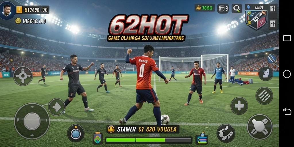 Screenshot utama gameplay 62HOT dengan aksi olahraga yang menegangkan.