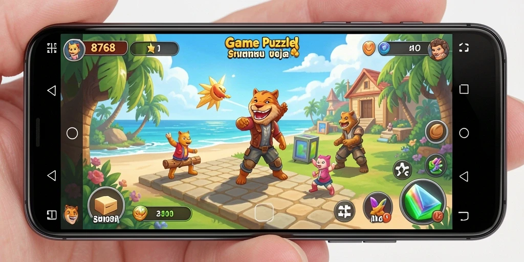 Tampilan gameplay menarik dari game Puzzle 8768 yang menantang.