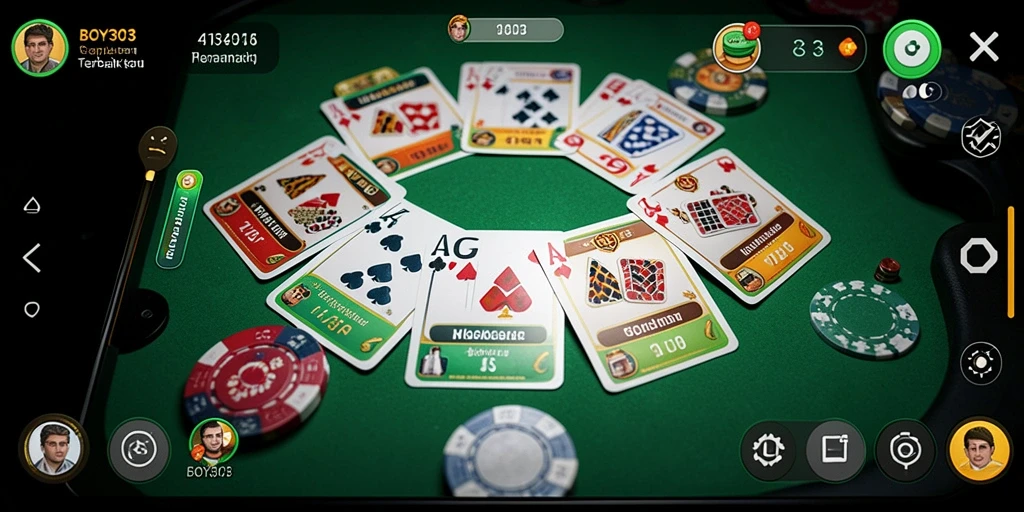 Tampilan gameplay seru di BOY303 dengan kartu Gaple.