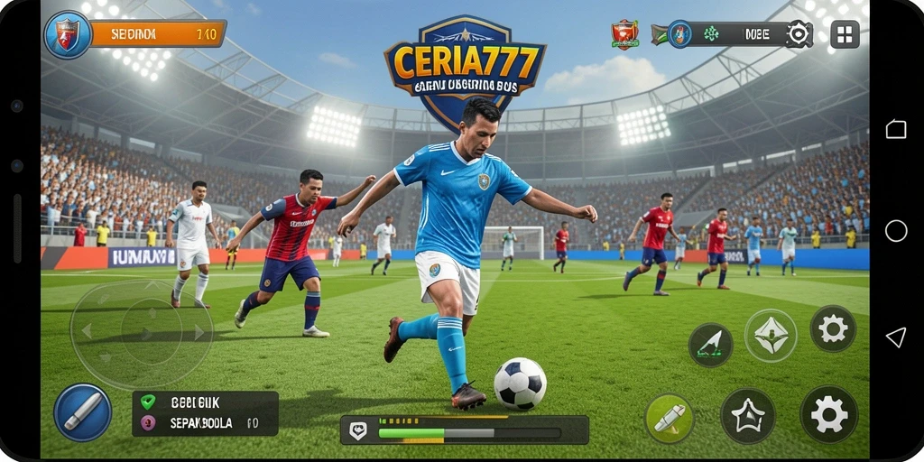 Gameplay CERIA777 yang menegangkan dalam aksi pertandingan sepak bola.