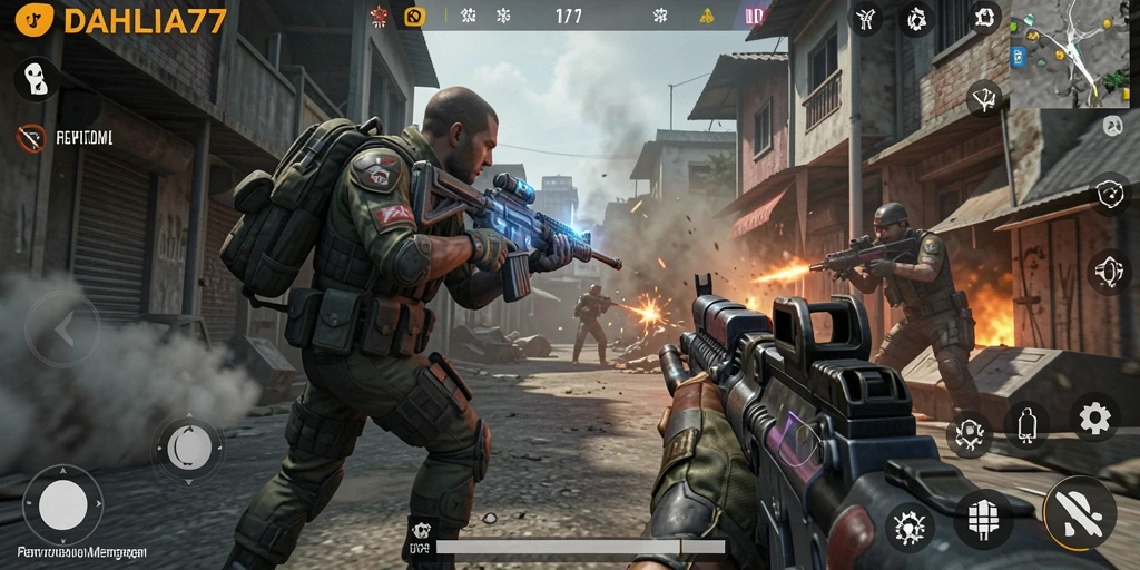 Tampilan gameplay memukau yang menegangkan dalam DAHLIA77.