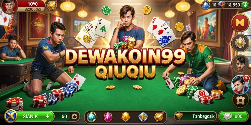 Gambaran gameplay seru DEWAKOIN99 dalam aksi QiuQiu.