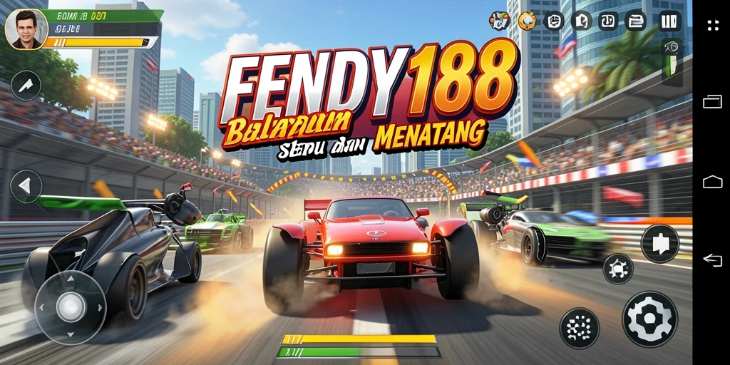 Tampilan gameplay menegangkan dalam balapan yang seru.