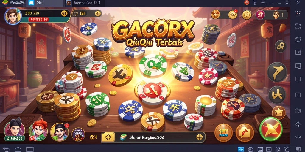 Screenshot gameplay GACORX yang menampilkan serunya permainan QiuQiu.