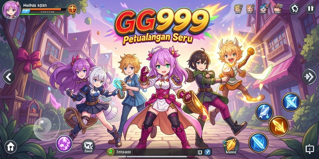 Tangkapan layar gameplay GG999 yang mengasyikkan dan penuh aksi anime.