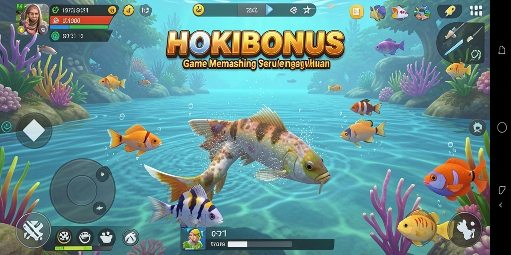Tampilan gameplay HOKIBONUS yang menawan saat menangkap ikan.