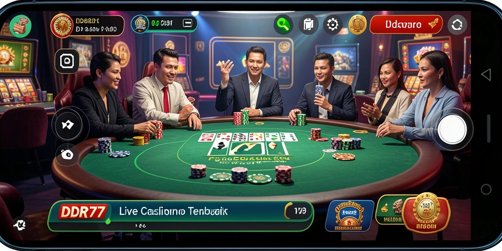 Tampilan screenshot gameplay Live Casino yang mendebarkan.