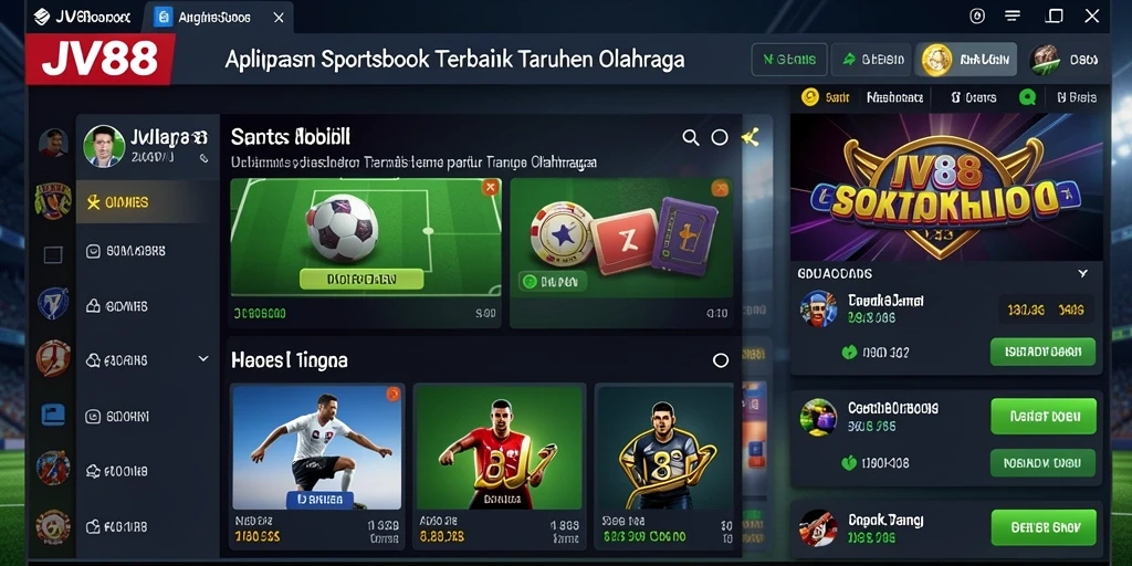 Tampilan gameplay JV88 yang memperlihatkan fitur taruhan olahraga.