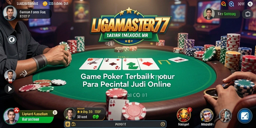 Tampilan gameplay Poker di LIGAMASTER77 yang seru dan interaktif.