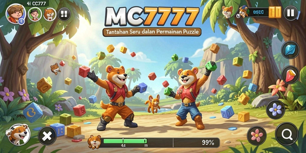 Tampilan gameplay MC777 yang penuh warna dan menantang.