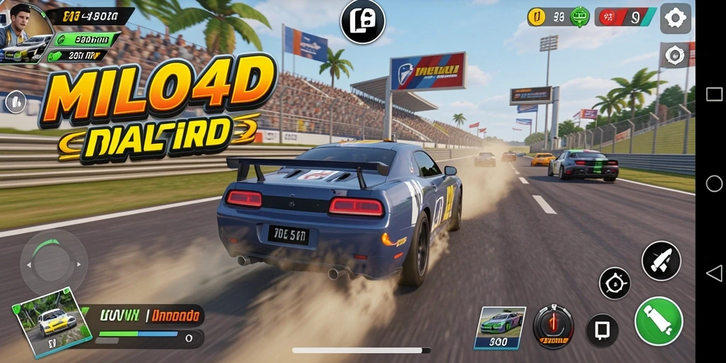 Tampilan gameplay balap MILO4D yang penuh aksi.