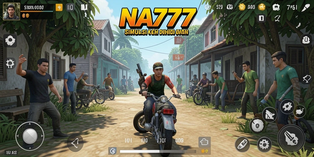 Tampilan gameplay NA777 yang menarik dengan interaksi karakter.