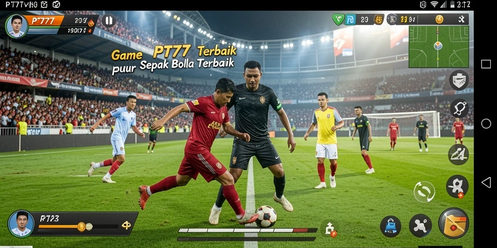 Tampilan gameplay menarik dari game sepak bola PT777.