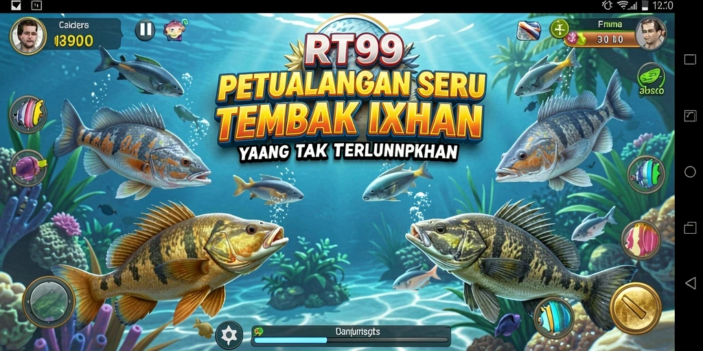 Screenshot menunjukkan aksi menembak ikan yang seru dalam RT99.