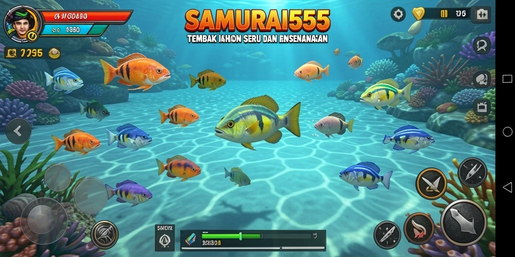 Tampilan gameplay menembak ikan yang seru dan menantang.