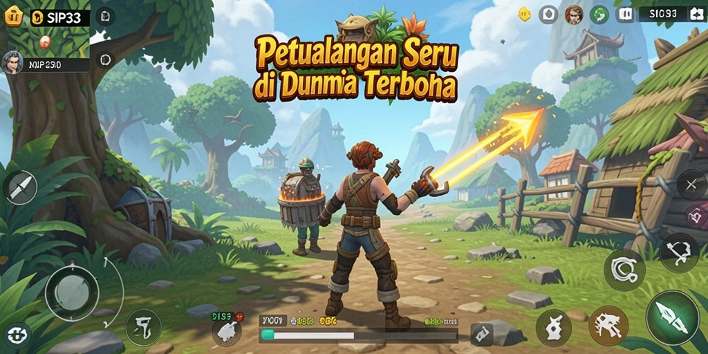 Tangkapan layar utama SIP33 menampilkan aksi eksplorasi dunia terbuka.