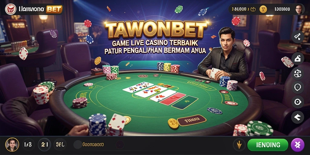 Tampilan permainan Live Casino menarik dari TAWONBET dengan dealer langsung.
