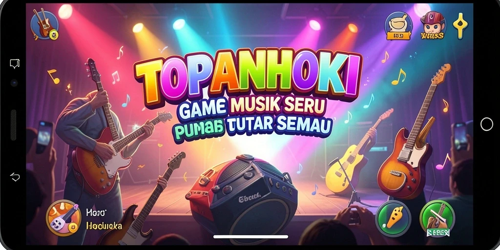 Tampilan gameplay seru dalam game musik TOPANHOKI.
